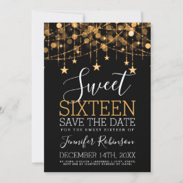 Reserva La Fecha Dulce dorado 16 Luces Sparkly String Save Date