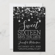 Dulce plateado 16 Luces Sparkly String Save Date