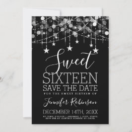 Reserva La Fecha Dulce plateado 16 Luces Sparkly String Save Date