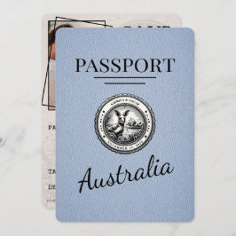 Reserva La Fecha Dusty Blue Australia Passport Save the Date