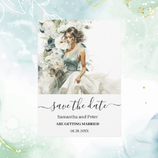 Reserva La Fecha Dusty Blue Eucalyptus Greenery Save the Date (nnounce your special day with elegant dusty blue eucalyptus greenery save the date cards. )