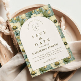 Reserva La Fecha Dusty Blue Floral Arch Garden Wedding