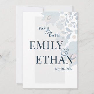 Reserva La Fecha Dusty Blue Floral Save the Date