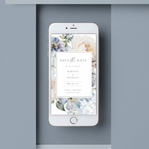 Reserva La Fecha Dusty Blue Garden Foto Floral