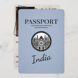 Reserva La Fecha Dusty Blue India Passport Save the Date