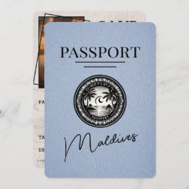 Reserva La Fecha Dusty Blue Maldives Passport Save the Date