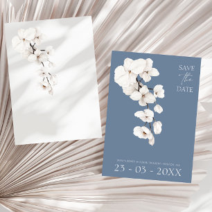 Reserva La Fecha Dusty Blue Orchid Wedding Save the Date