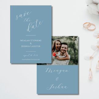 Reserva La Fecha Dusty Blue Photo Save Date