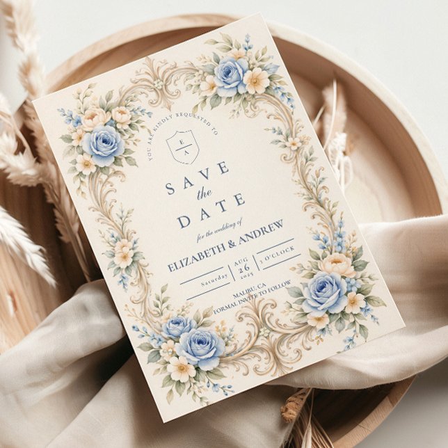 Reserva La Fecha Dusty Blue Rose Baroque Wedding (Subido por el creador)