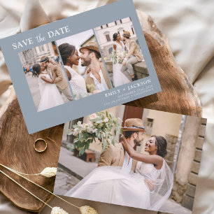 Reserva La Fecha Dusty Blue Save the Date 4 Photo Simple