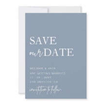 Dusty Blue Simple Calligraphy Save the Date