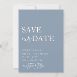 Reserva La Fecha Dusty Blue Simple Calligraphy Save the Date