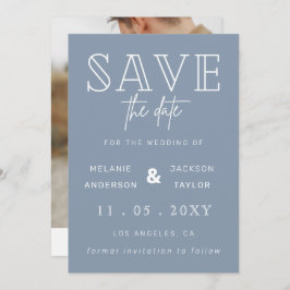 Reserva La Fecha Dusty Blue Simple Calligraphy Save the Date