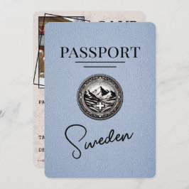 Reserva La Fecha Dusty Blue Sweden Passport Save the Date