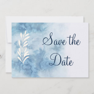 Reserva La Fecha Dusty Blue Winter Script Caligraphy Save the Date