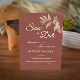 Reserva La Fecha Dusty Rosa Boho Wedding Autumn Save The Date