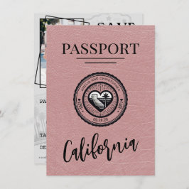Reserva La Fecha Dusty Rosa California Passport Save the Date