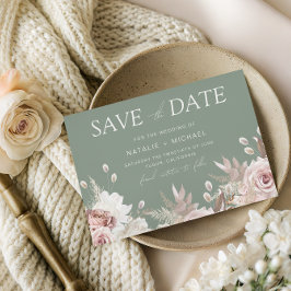 Reserva La Fecha Dusty Rose, Blush & Sage Boho Floral Wedding