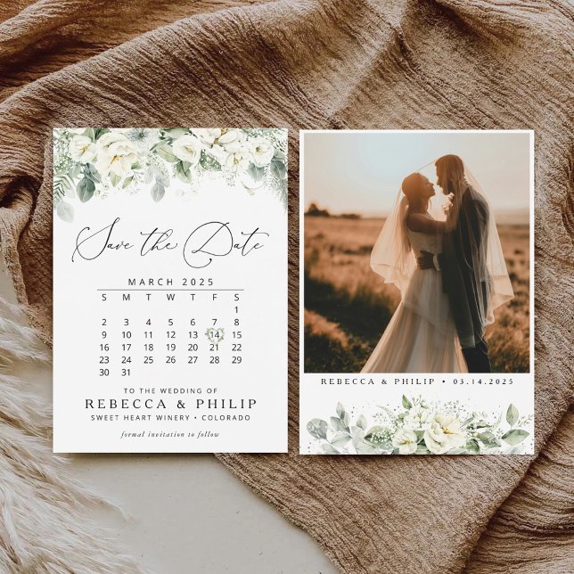 Reserva La Fecha Dusty Sage Green Flat Save the Date Card (Subido por el creador)