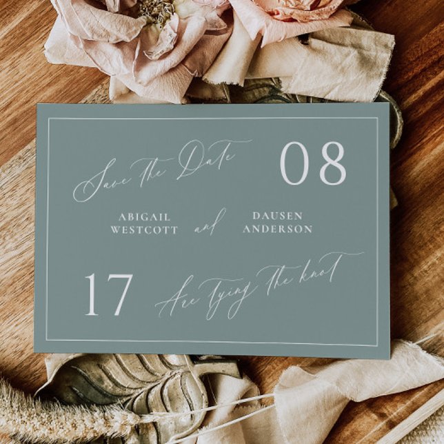 Reserva La Fecha Dusty Sage Save the Date Wedding Announcement (Subido por el creador)