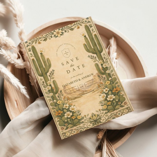 Reserva La Fecha Earthy Botanical Desert Wedding (Subido por el creador)