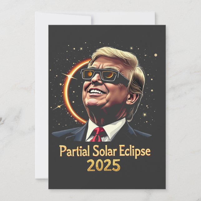 Reserva La Fecha Eclipse solar parcial 2025 Astronomía Trump (Anverso)