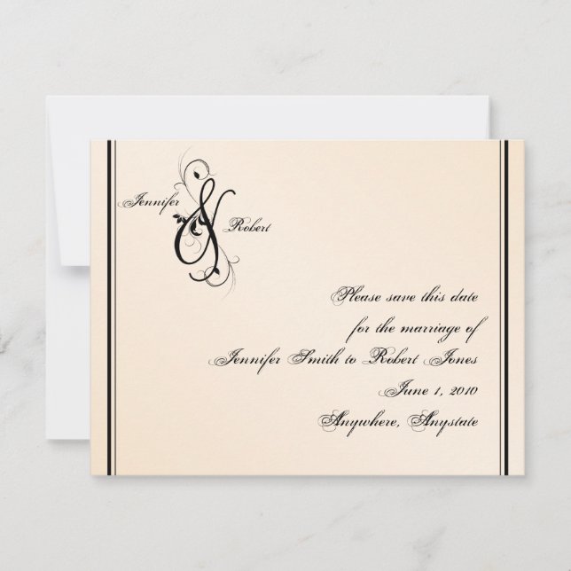 Reserva La Fecha Eggshell Elegance Wedding Save the Date (Anverso)