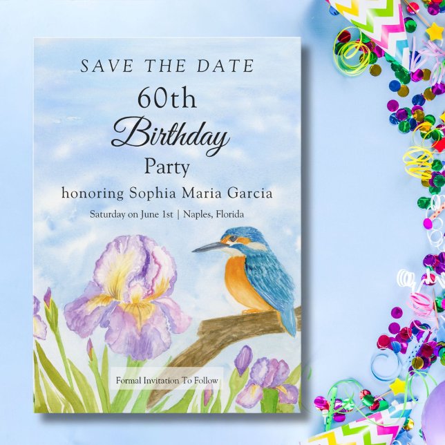 Reserva La Fecha eKingfisher with Purple Irises Party (Subido por el creador)