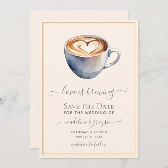 Reserva La Fecha El amor es preparar café (Anverso / Reverso)