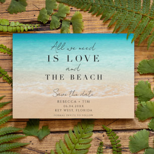 Reserva La Fecha El amor moderno y la foto de la boda en la playa