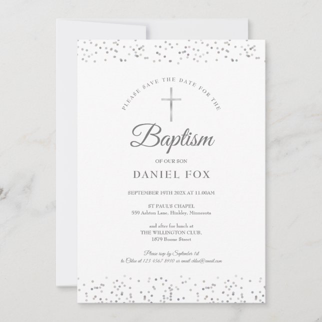 Reserva La Fecha El bautismo de Stardust Silver (Anverso)