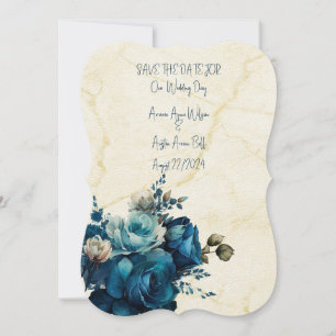 Reserva La Fecha El Boda floral Verde azulado oscuro Bouquet