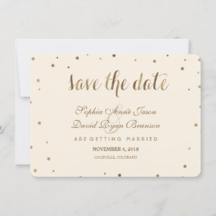 Reserva La Fecha El Confeti Gold Ama La Boda De Champagne Salva La 