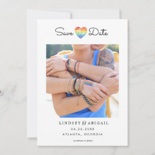 Reserva La Fecha El corazón del arcoiris LGBTQ salva la fecha con f