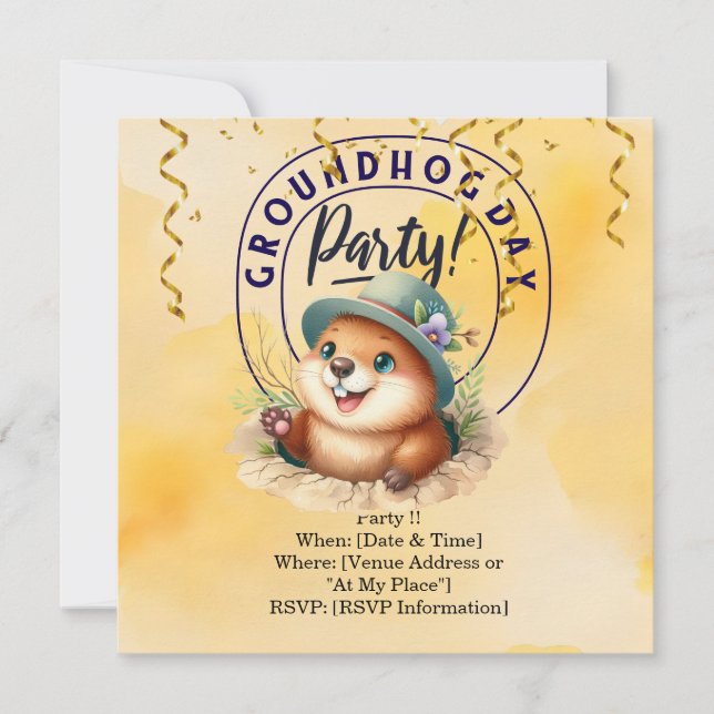 Reserva La Fecha El Día de la Marmota se celebra con diversión (Anverso)