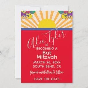 Reserva La Fecha El Día Soleado del Bar BM Bat Mitzvah Salve La Fec