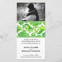 El encaje de damasco verde esmeralda salva la fech