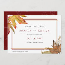 El otoño moderno deja la boda en el jardín