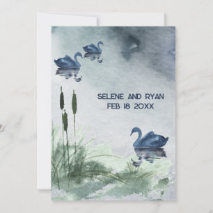 Reserva La Fecha El paisaje del lago con cisnes salva la fecha