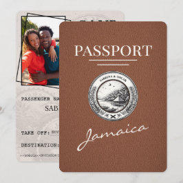 Reserva La Fecha El pasaporte de Jamaica marrón salva la fecha