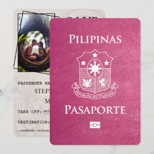 Reserva La Fecha El pasaporte filipino rosa magenta salva la fecha