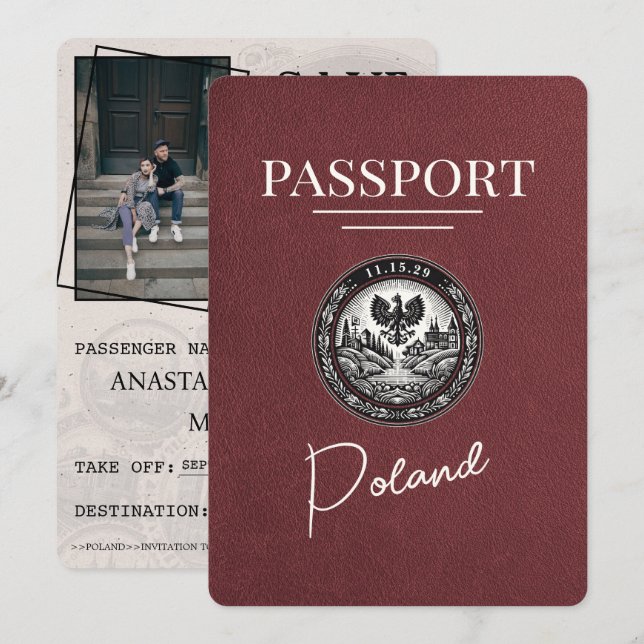 Reserva La Fecha El pasaporte polaco de Borgoña salva la fecha (Anverso / Reverso)
