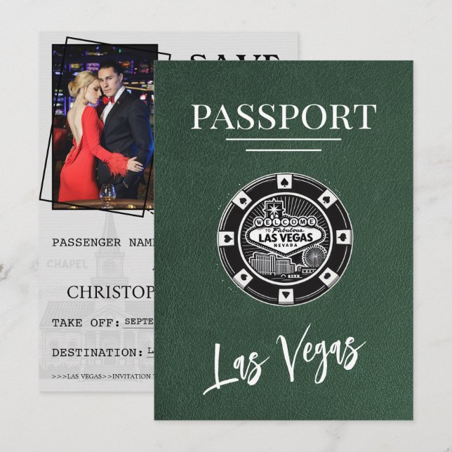 Reserva La Fecha El pasaporte verde de Las Vegas salva la fecha (Anverso / Reverso)