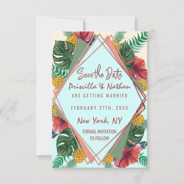 Reserva La Fecha El piña tropical de verano deja la fecha de ahorro (Anverso)