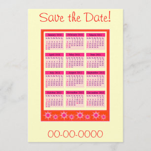 Reserva La Fecha El rojo 2011 años de un vistazo hace calendarios