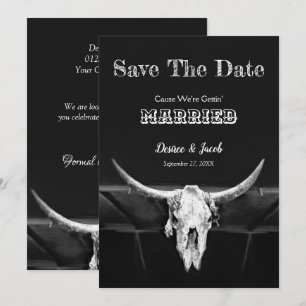 Reserva La Fecha El Rústico Occidental Negro Y Blanco Salvan La Fec