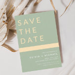 Reserva La Fecha El verde sabio salva el oro elegante de la fecha<br><div class="desc">Elegante boda Sage Green y Gold Salven las tarjetas de cita. Las tarjetas Save the Date contienen una moderna tipografía de escritura cursiva con letras a mano que son elegantes,  simples y modernas para usar después de la minimalista celebración del día de la boda.</div>