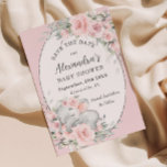 Reserva La Fecha Elefante Dulce Dormido Baby Shower Floral Rosa<br><div class="desc">Personalice esta dulce ducha de bebé elefante salve la fecha fácil y rápidamente. Simplemente haga clic en el botón personalizar para editar los textos, cambiar las fuentes y los colores de las fuentes. Con hermosas flores color agua rosadas y un bebe elefante dulce. Elementos coincidentes disponibles en el almacén. c)...</div>