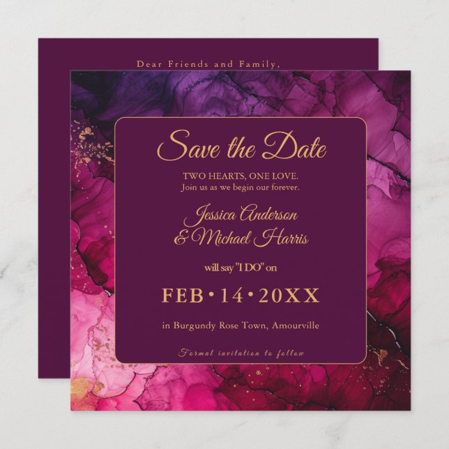 Reserva La Fecha Elegancia celeste de lujo en la sinfonía de mármol (Anverso / Reverso)