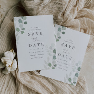 Reserva La Fecha Elegancia de Hoja Verde Boda